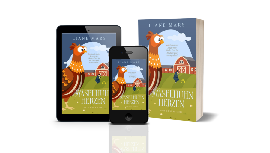 Das Cover von Band 2 der romantischen "Cozy Herzen" Liebesroman-Reihe "Haselhuhnherzen" als eBook (Handy und Tablet) sowie Softcover!